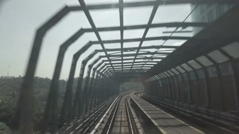 Malaysian train ride front view to Muzium Negara Video stock 194999846