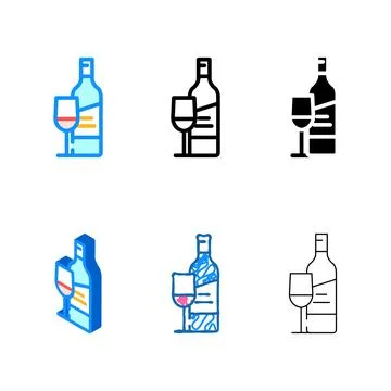 Malbec red wine color icon forms vector Stock Illustration