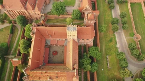 Malbork,Poland.Aerial 4K video from drone to Medieval Malbork castle Stock Footage 161950638