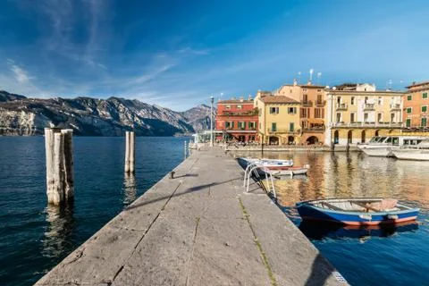 Malcesine is a small town on Lake Garda (Italy). Stock Photos