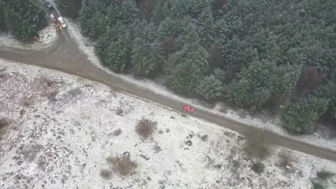Malcolm Wilson Rally 2019 - Red Car, Whinlatter Pass Video stock 104287909