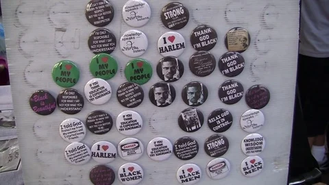 MALCOLM X ROSETTES IN HARLEM NEW YORK Stock Footage 81379184