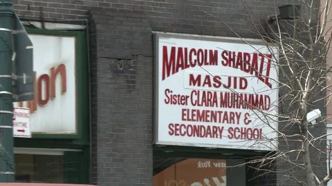 MALCOLM X SHAHBAZ MOSQUE IN NYC Stock Footage