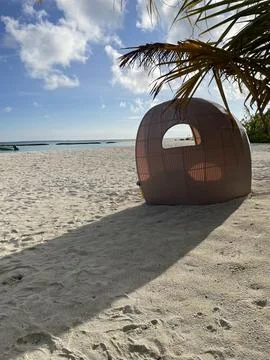 Maldive beach nice sit Stock Photos