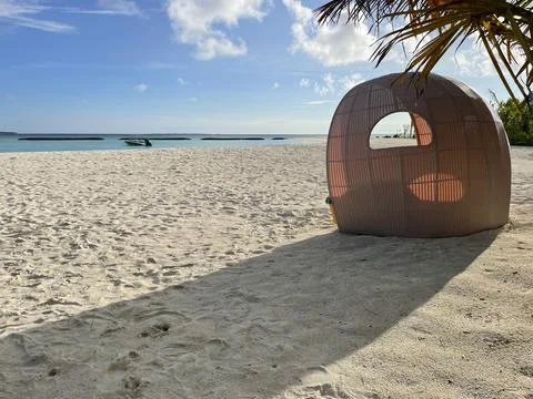 Maldive beach nice sit Stock Photos