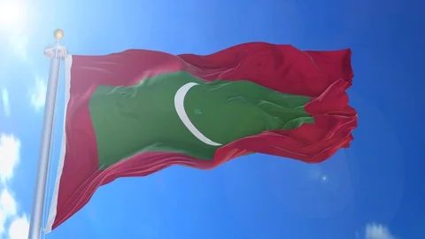 Maldives animated flag pack in 3D and isolated background Stock Footage 119930220