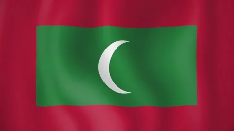 Maldives animated flag. Seamless loop. 4K Stock Footage 145446048