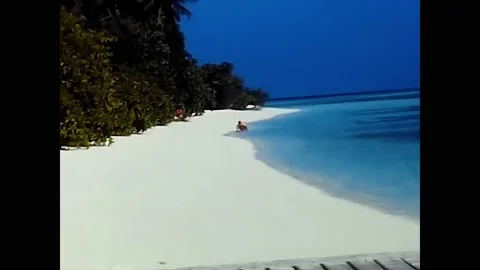 Maldives beach in the 80s Video stock 173092360