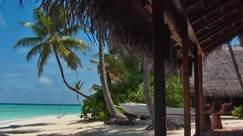 Maldives beach bar Stock Footage 51983428