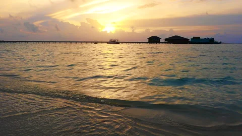 Maldives beach with sunset Stock Footage 289401317