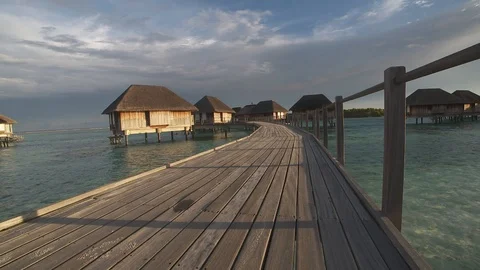 Maldives cabbins bridge Stock Footage 90694939