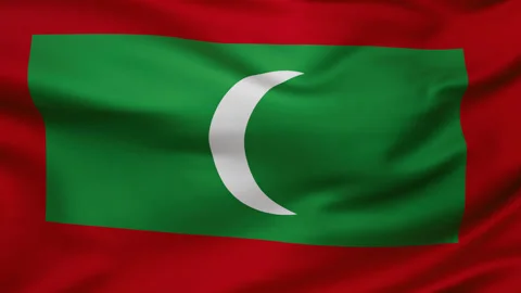 Maldives cloth flag background loop Video stock 265073014