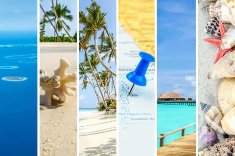 Maldives collage Stock Photos