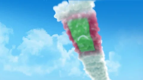 Maldives Flag 3D Render Animation Created with Colored Smoke Trails by Aircr Stock Footage 332308747