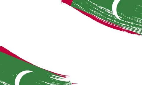Maldives Flag with Brush Stroke Effect, Grunge brush stroke. Watercolor pai.. Stock Illustration