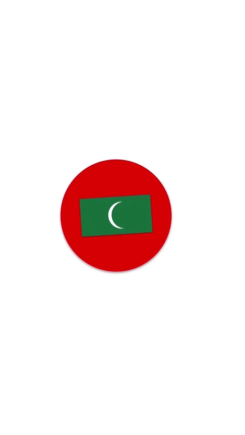 Maldives Flag Button Icon Animation Stock Footage 336747549
