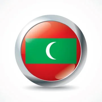 Maldives flag button Stock Illustration