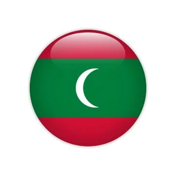Maldives flag on button Illustrazione stock