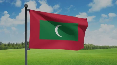 Maldives Flag Stock Footage 153254826
