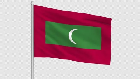 Maldives Flag Stock Footage 212097378