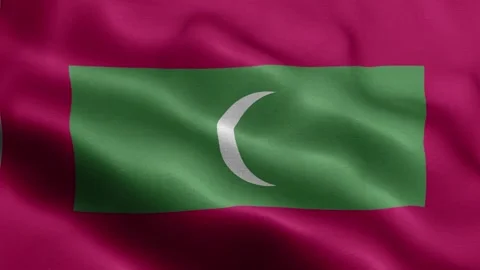 Maldives flag Front Stock Footage 318666929