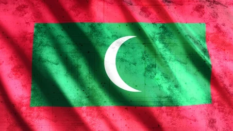 Maldives Flag Grunge Stock Footage 123780082