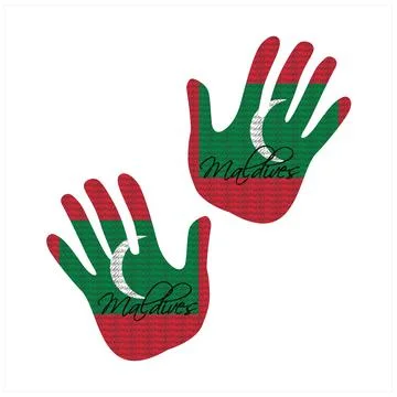 Maldives flag hand vector Stock Illustration