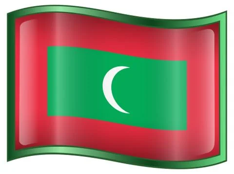 Maldives flag icon. Illustration