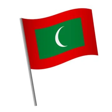 Maldives flag icon. Stock Illustration