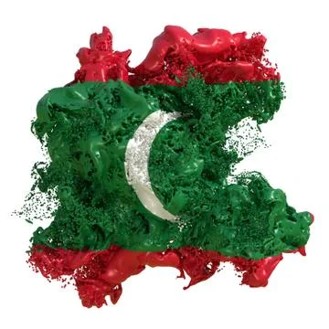 Maldives flag liquid Stock Illustration