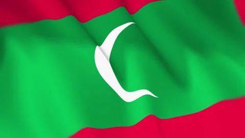 Maldives Flag Seamless Loop 4k 60fps on Sky Background Stock Footage 340345588