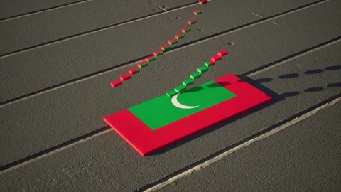 Maldives Flag - Slow Motion Stock Footage 318816183