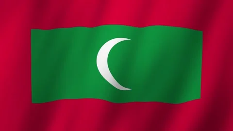 Maldives Flag A Symbol of Serenity Waves Gracefully Stock Footage 278030853