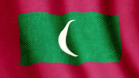 Maldives flag waving animation Stock Footage 77615113