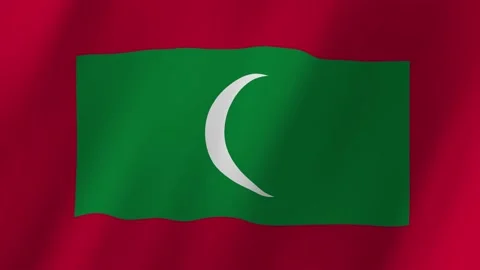 Maldives flag waving animation Vídeos de archivo 221661669