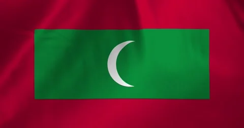 Maldives flag waving with the wind background loop video animation Video stock 327172390