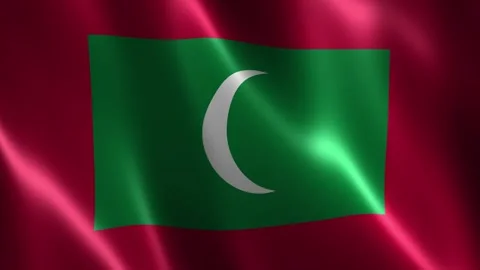 Maldives flag waving in the wind 動画素材 348687402