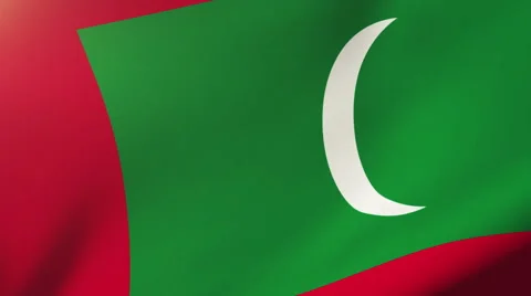 Maldives flag waving in the wind. Looping sun rises style.  Animation loop Stock Footage 48968794