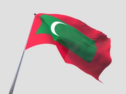 Maldives flying flag isolate on white background. Stock Illustration