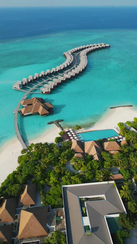 Maldives Heritance Aarah main Pool Stock Footage 327395807