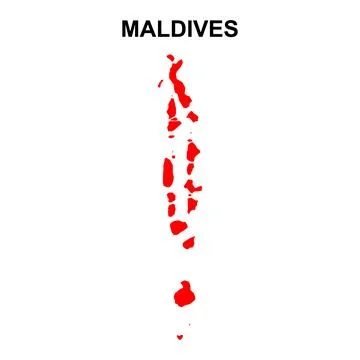 Maldives island map symbol shape, travel web flat concept icon vector illustr Stock Illustration