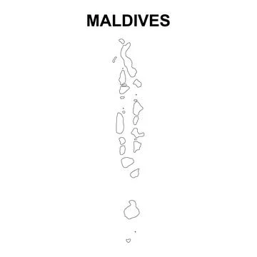Maldives island map symbol shape, travel web flat concept icon vector illustr Stock Illustration