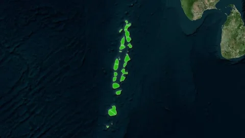 Maldives Map Animation zoom in Vídeos de archivo 310405364
