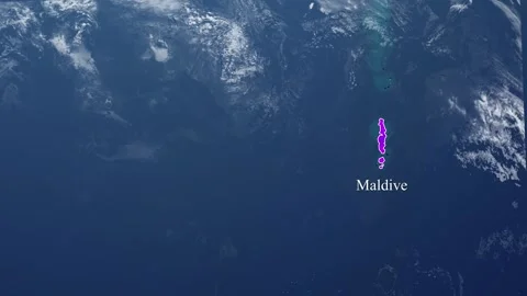 MALDIVES Map With Borders Stock Footage 318676518