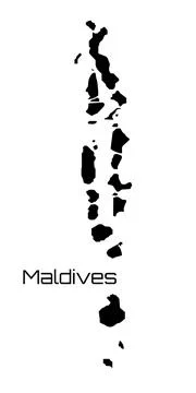 Maldives Map. Maldives map chart Stock Illustration