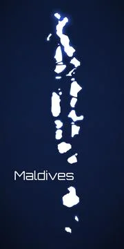 Maldives Map. Maldives map chart Stock Illustration