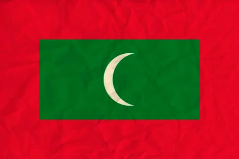 Maldives  paper  flag Stock Illustration