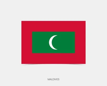 Maldives Rectangle flag icon with shadow. Illustrazione stock