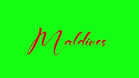 Maldives Script Text on Green Background Stock Footage 310931293