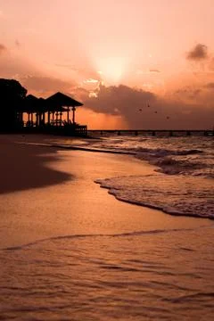 Maldives sunset Stock Photos